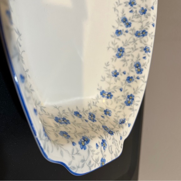 Vintage Schumann Bavaria Forget Me Not Rectangle Serving Bowl Dish Blue Flowers - Picture 2 of 7